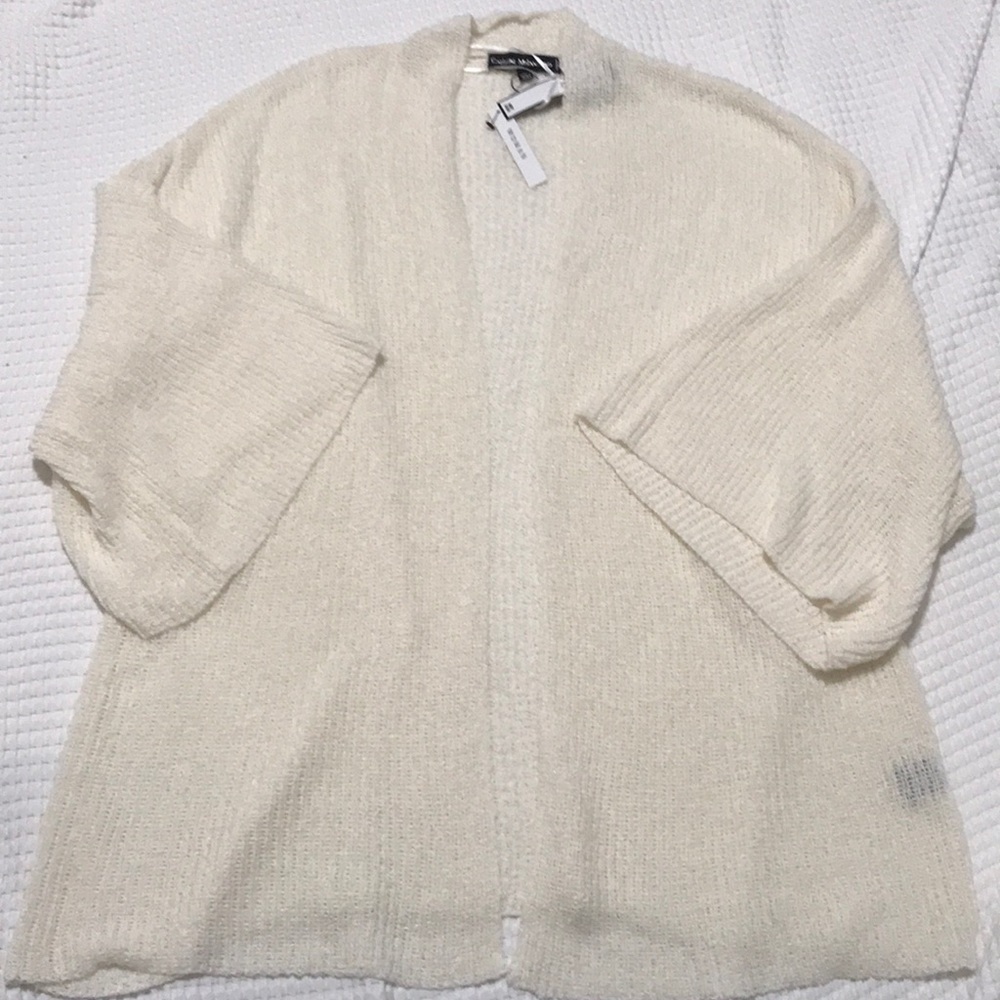 # Catherine Malandrino cream open cardigan 2X